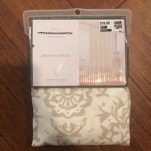 Threshold shower curtian in gray floral